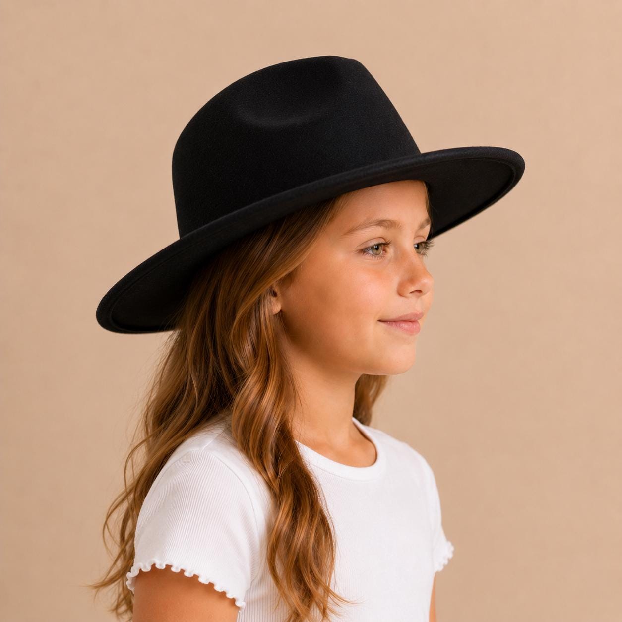 Kids Faux Felt Rancher Hat | Flat Brim | Adjustable Fit - Image 9