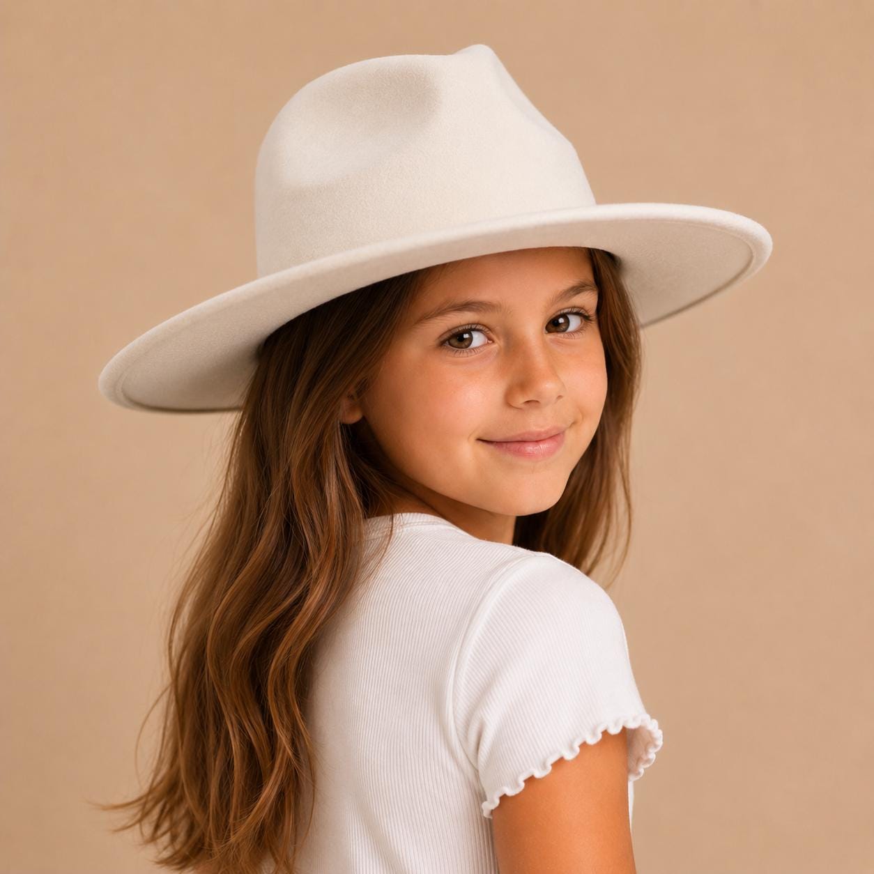 Kids Faux Felt Rancher Hat | Flat Brim | Adjustable Fit - Image 12