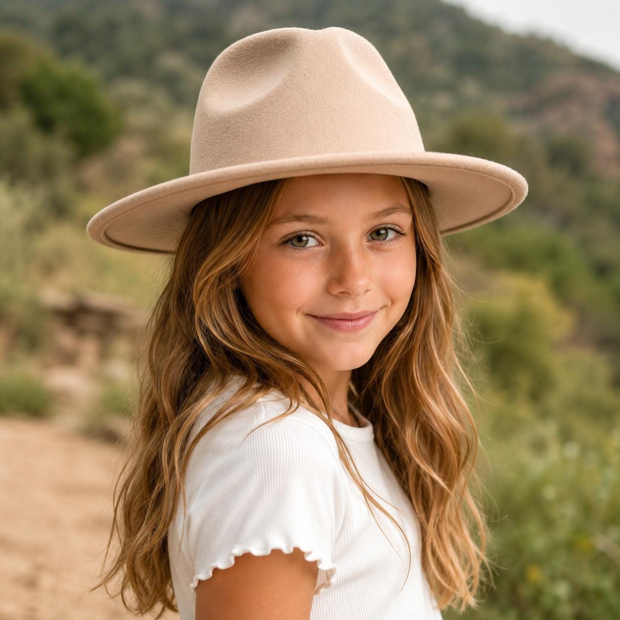 Kids Faux Felt Rancher Hat | Flat Brim | Adjustable Fit - Image 8