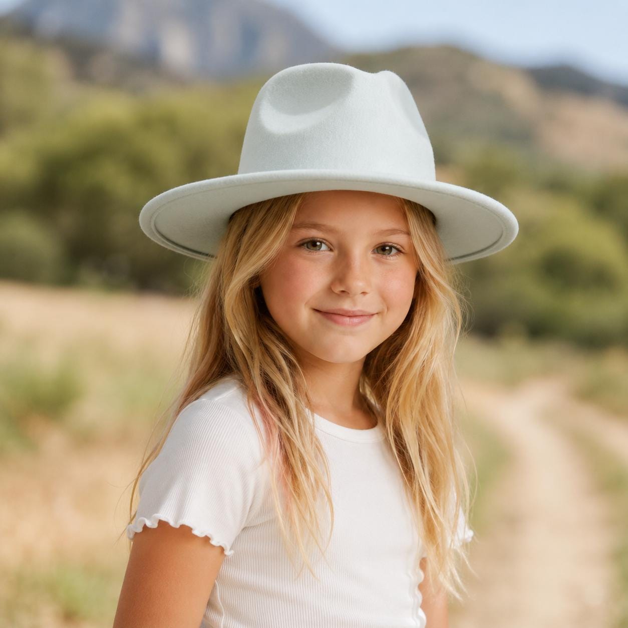 Kids Faux Felt Rancher Hat | Flat Brim | Adjustable Fit - Image 3