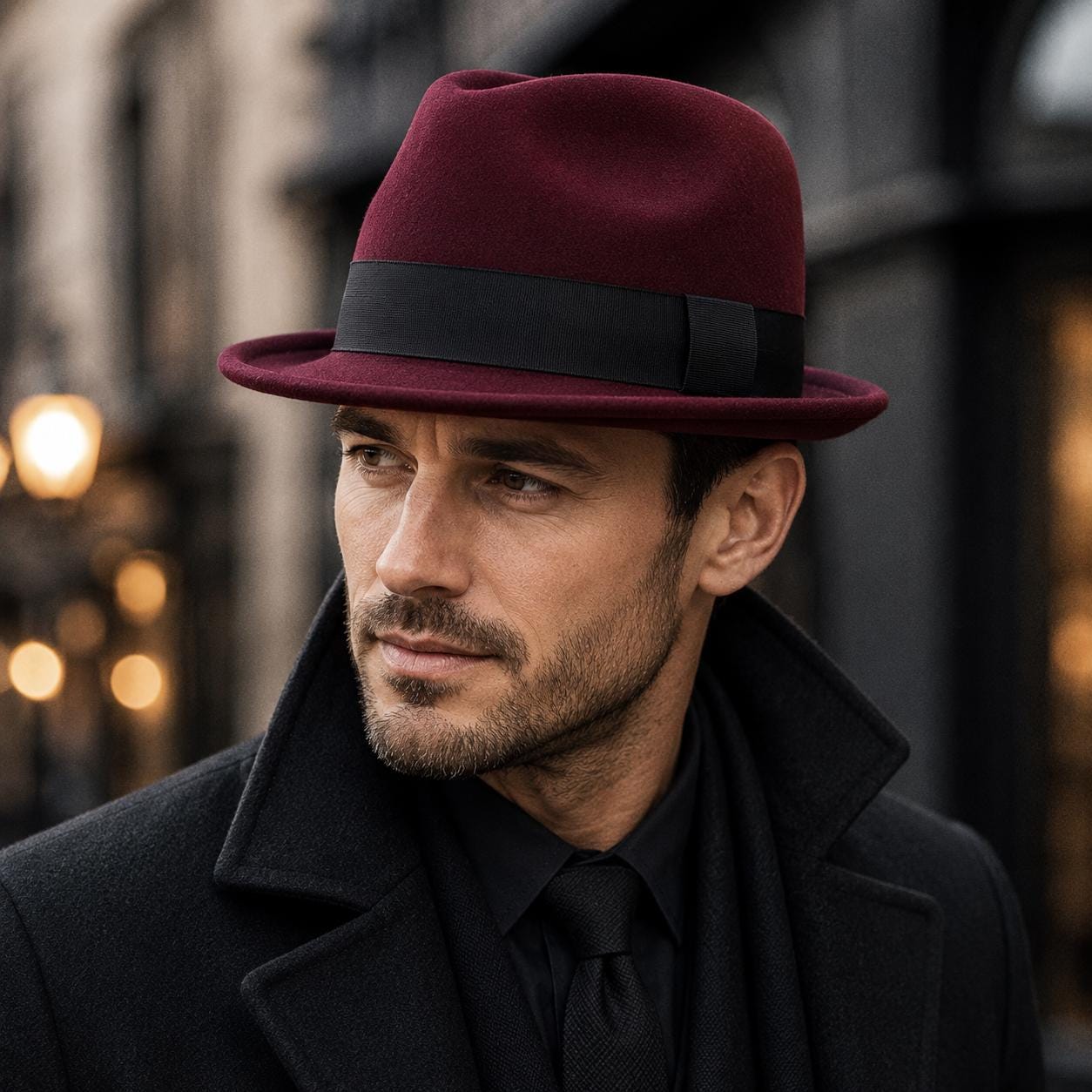 Wool Felt Fedora Hat: Pinched Crown with Grosgrain Ribbon Band - Image 4