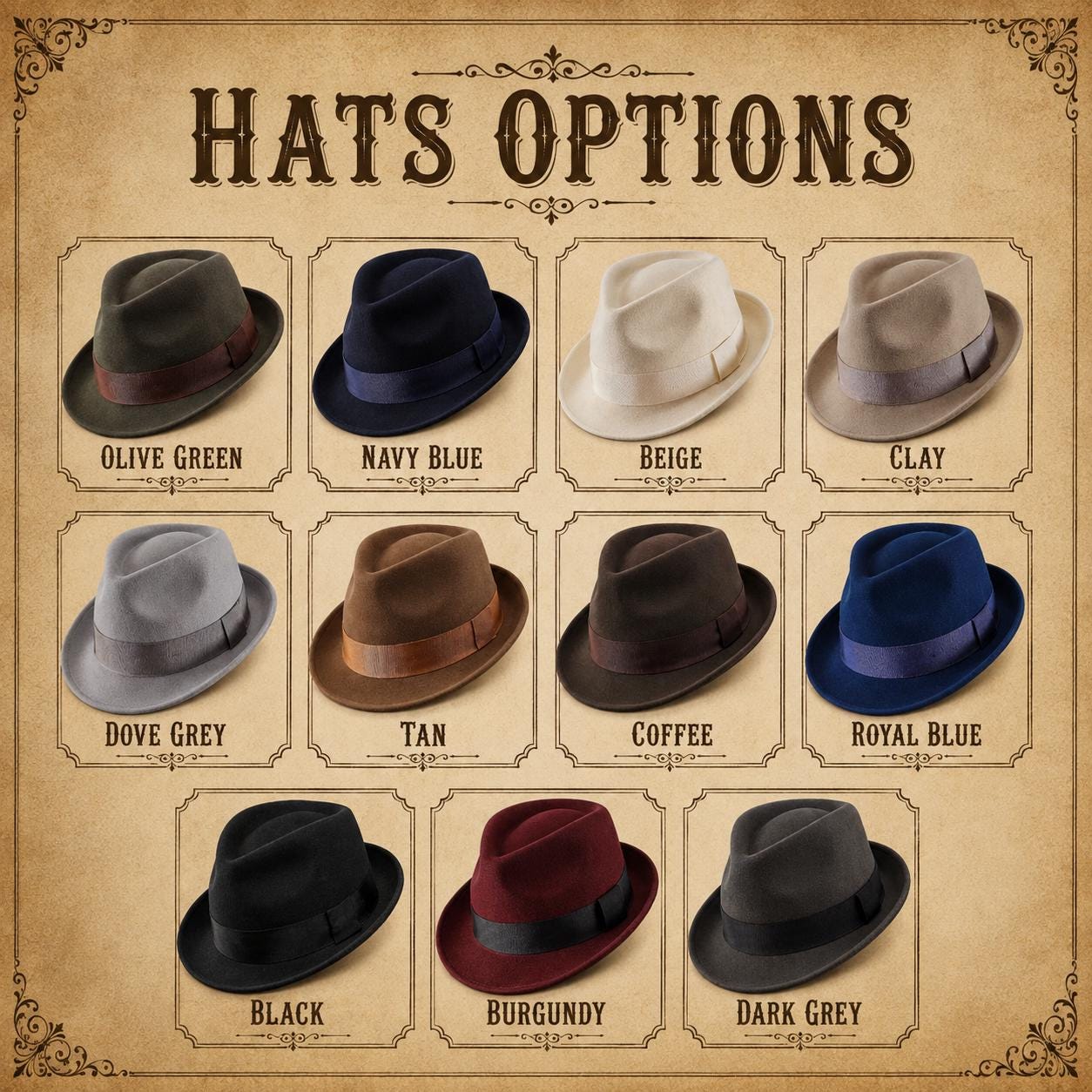 Wool Felt Fedora Hat: Pinched Crown with Grosgrain Ribbon Band - Image 5