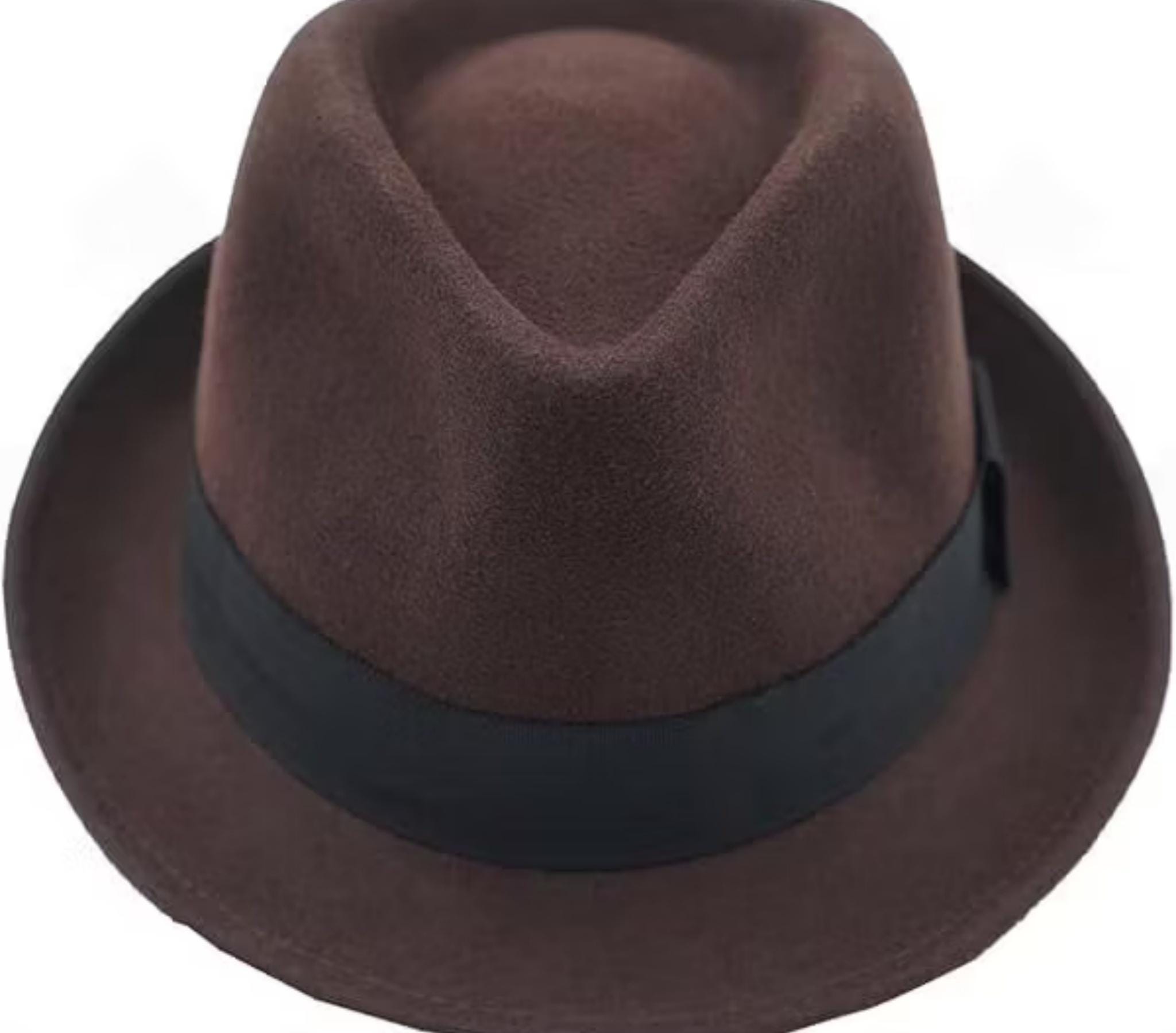 Wool Felt Fedora Hat: Pinched Crown with Grosgrain Ribbon Band - Image 11