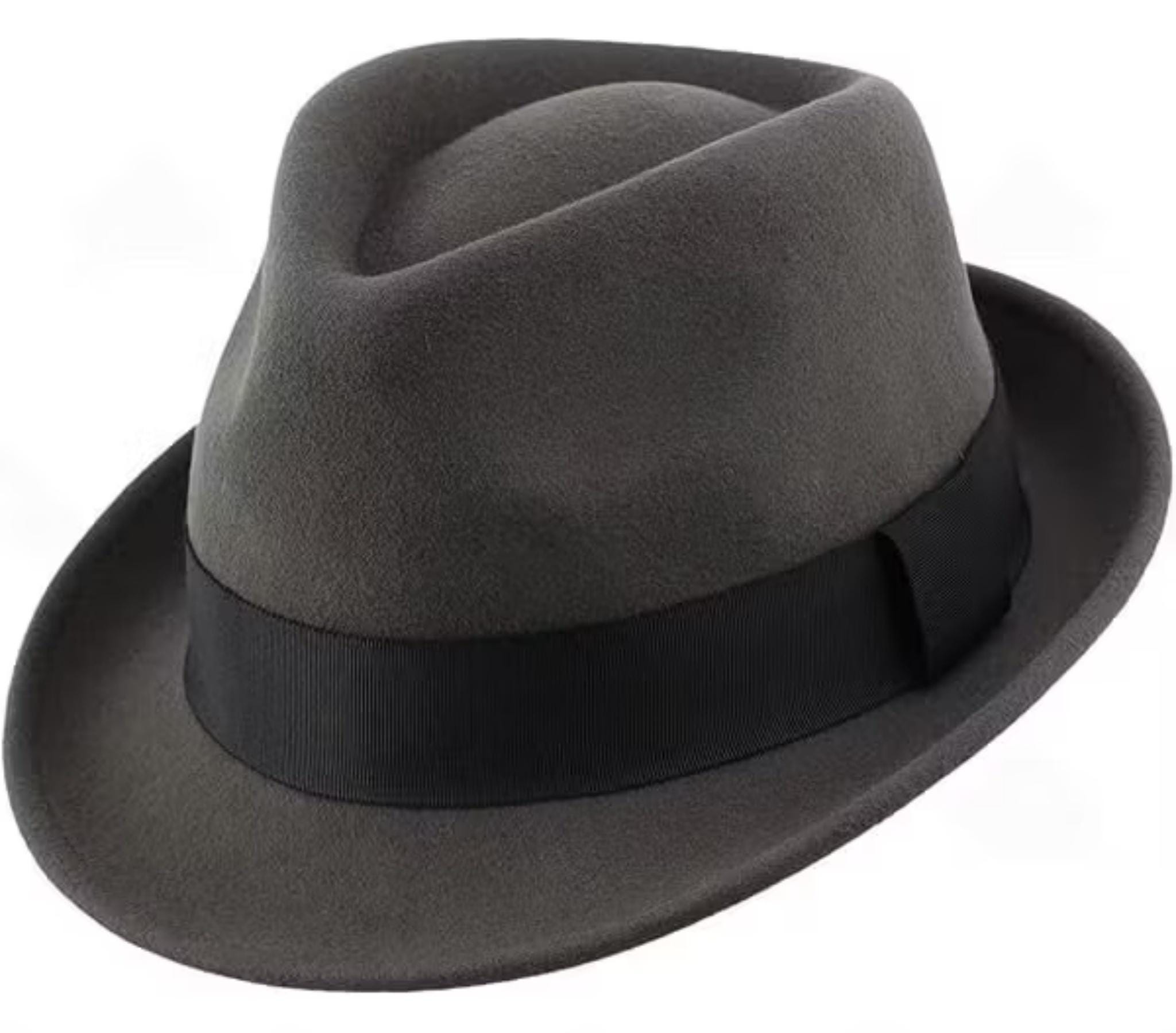 Wool Felt Fedora Hat: Pinched Crown with Grosgrain Ribbon Band - Image 12