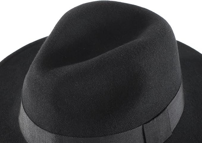 Wool Fedora Hat | Unisex Wide Brim Hat | Classic Ribbon Band - Image 9