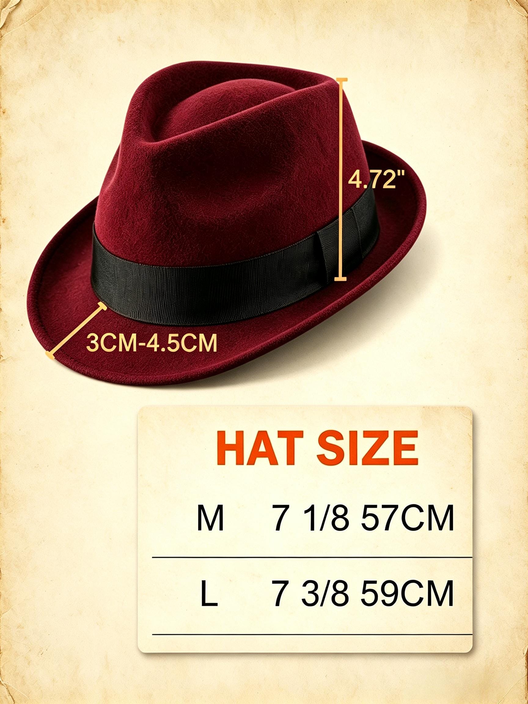 Wool Felt Fedora Hat: Pinched Crown with Grosgrain Ribbon Band - Image 9