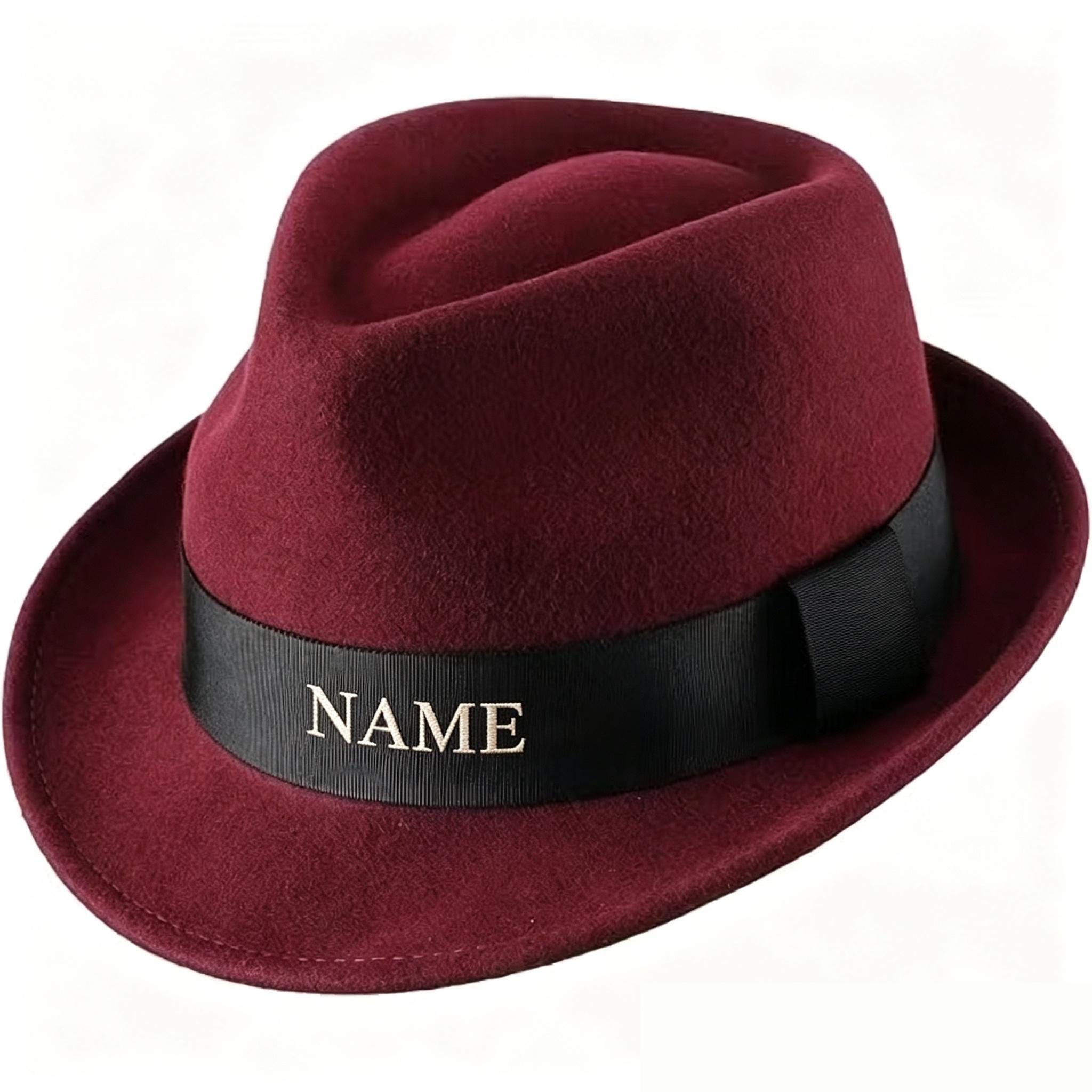 Wool Felt Fedora Hat: Pinched Crown with Grosgrain Ribbon Band - Image 2