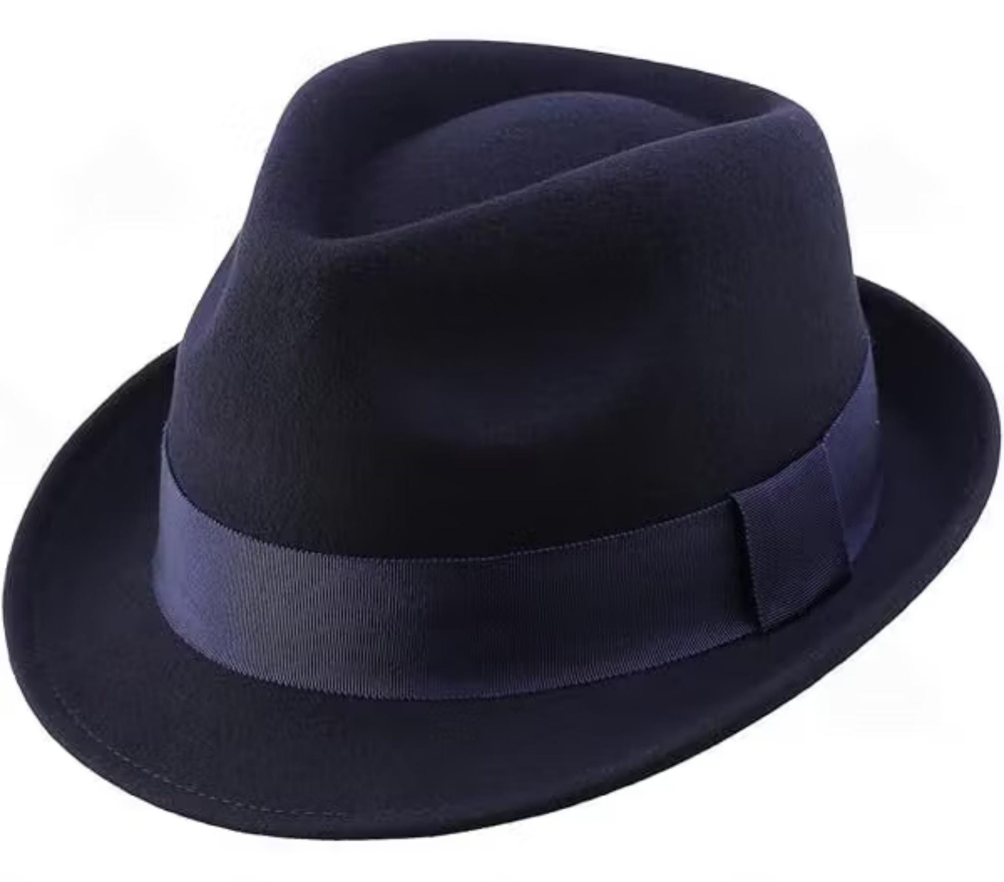 Wool Felt Fedora Hat: Pinched Crown with Grosgrain Ribbon Band - Image 13
