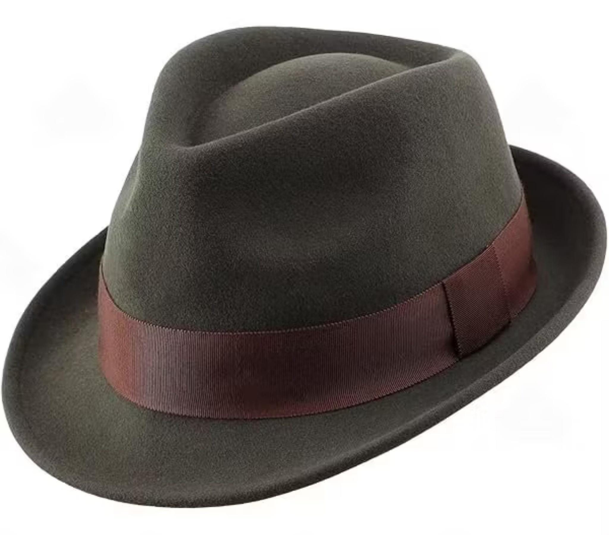 Wool Felt Fedora Hat: Pinched Crown with Grosgrain Ribbon Band - Image 14