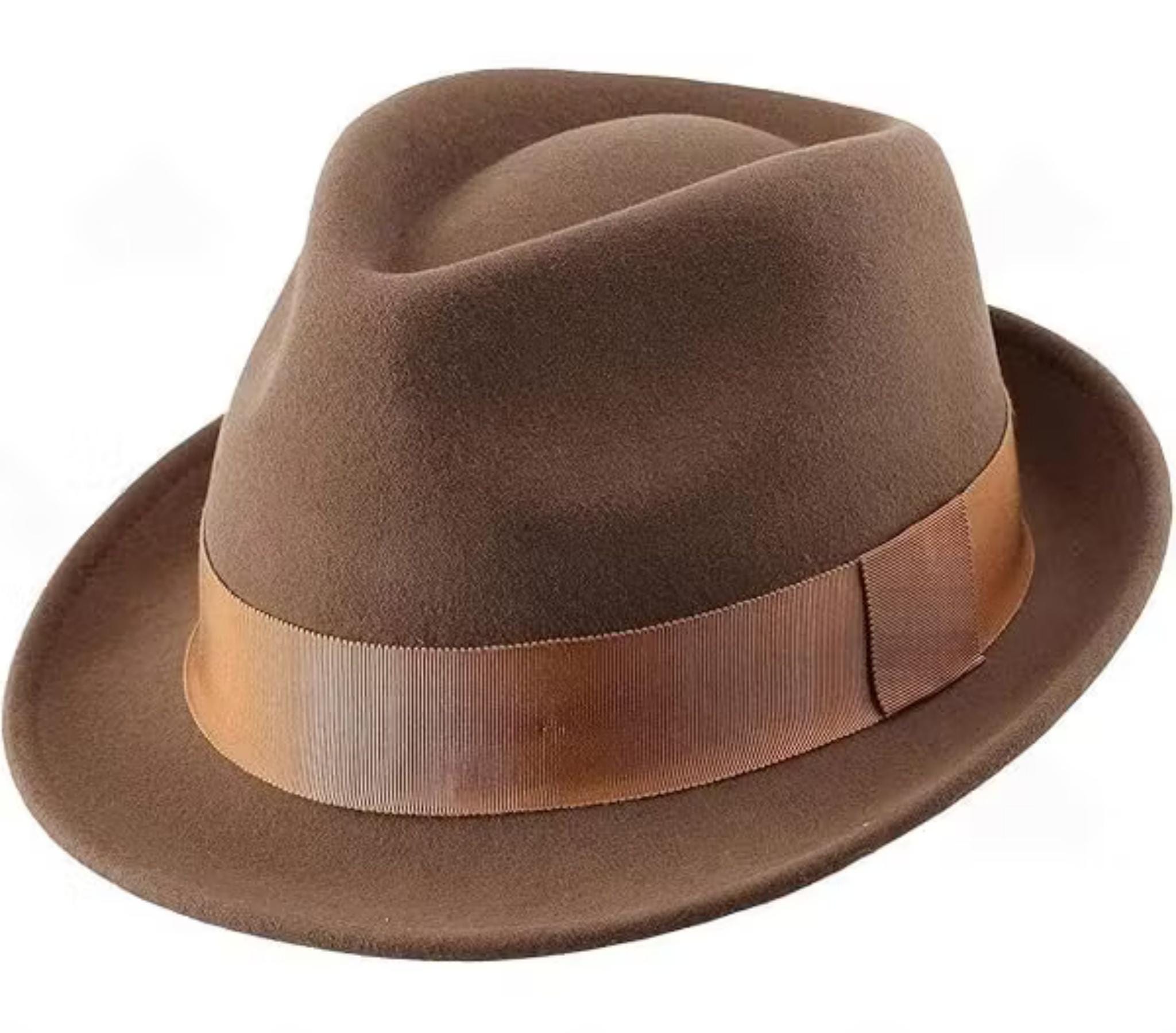 Wool Felt Fedora Hat: Pinched Crown with Grosgrain Ribbon Band - Image 16