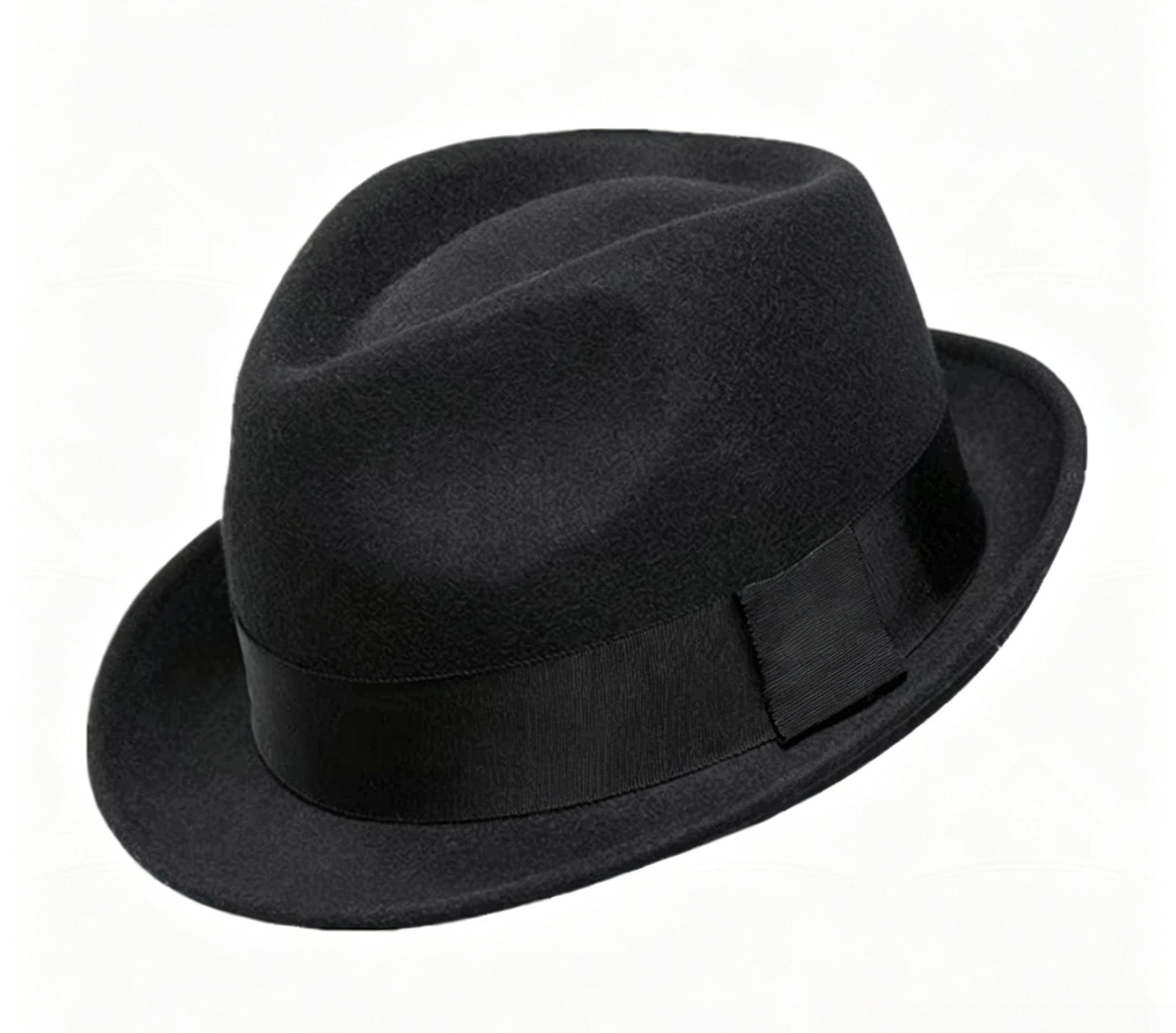 Wool Felt Fedora Hat: Pinched Crown with Grosgrain Ribbon Band - Image 18
