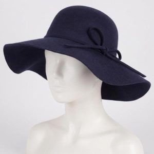 Elegant Wide Brim Floppy Hat: 100% Wool Felt Cloche Hat