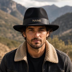 Wool Fedora Hat | Unisex Wide Brim Hat | Classic Ribbon Band