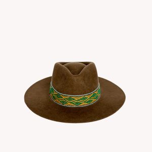 Chestnut Wool Blend Western Cowboy Brim Hat