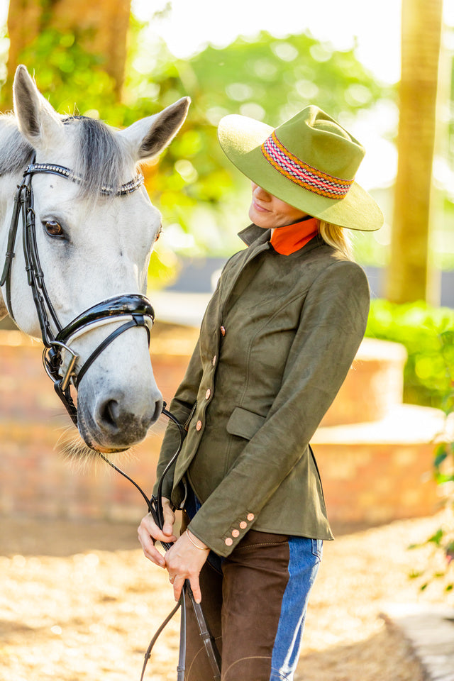 Meadow Green Alpaca Wool Blend Western Ranch Hat