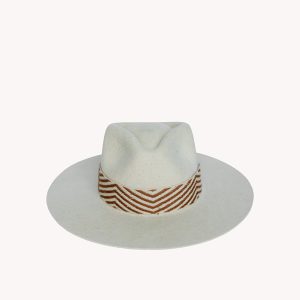 Speckled White Wool Felt Cowboy Western Brim Hat